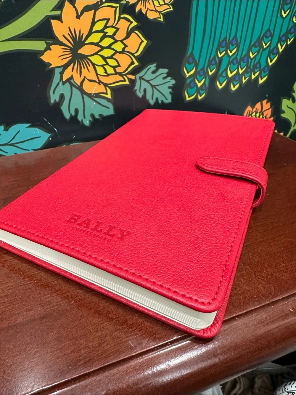 Bally Switzerland Red Leather Organizer Planner Datebook Notebook Snap Closure